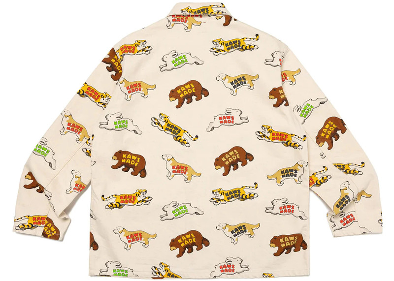 Human Made Human Made x KAWS Animal Patterned Coverall Jacket White outlook