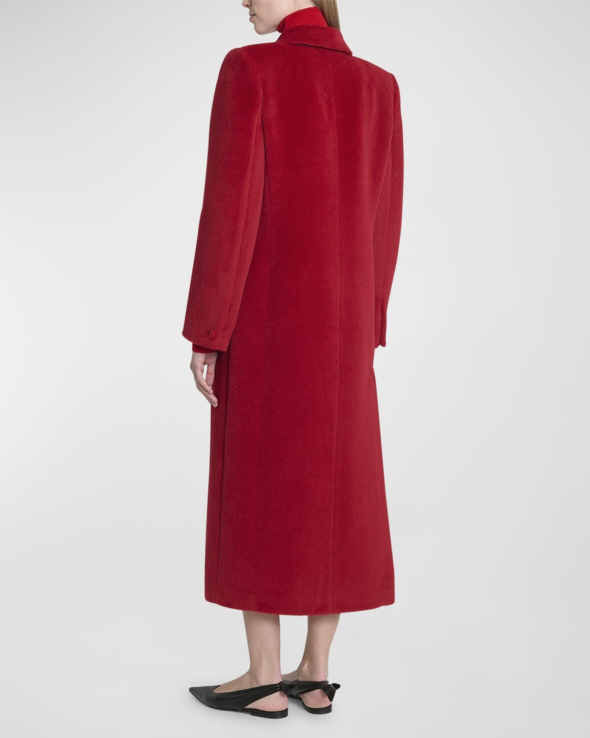 Long Single-Breasted Wool Coat - 4