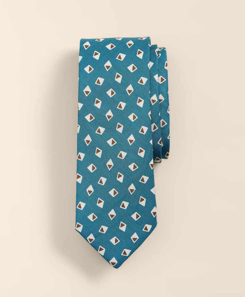 Silk-Linen Diamond Tie 1