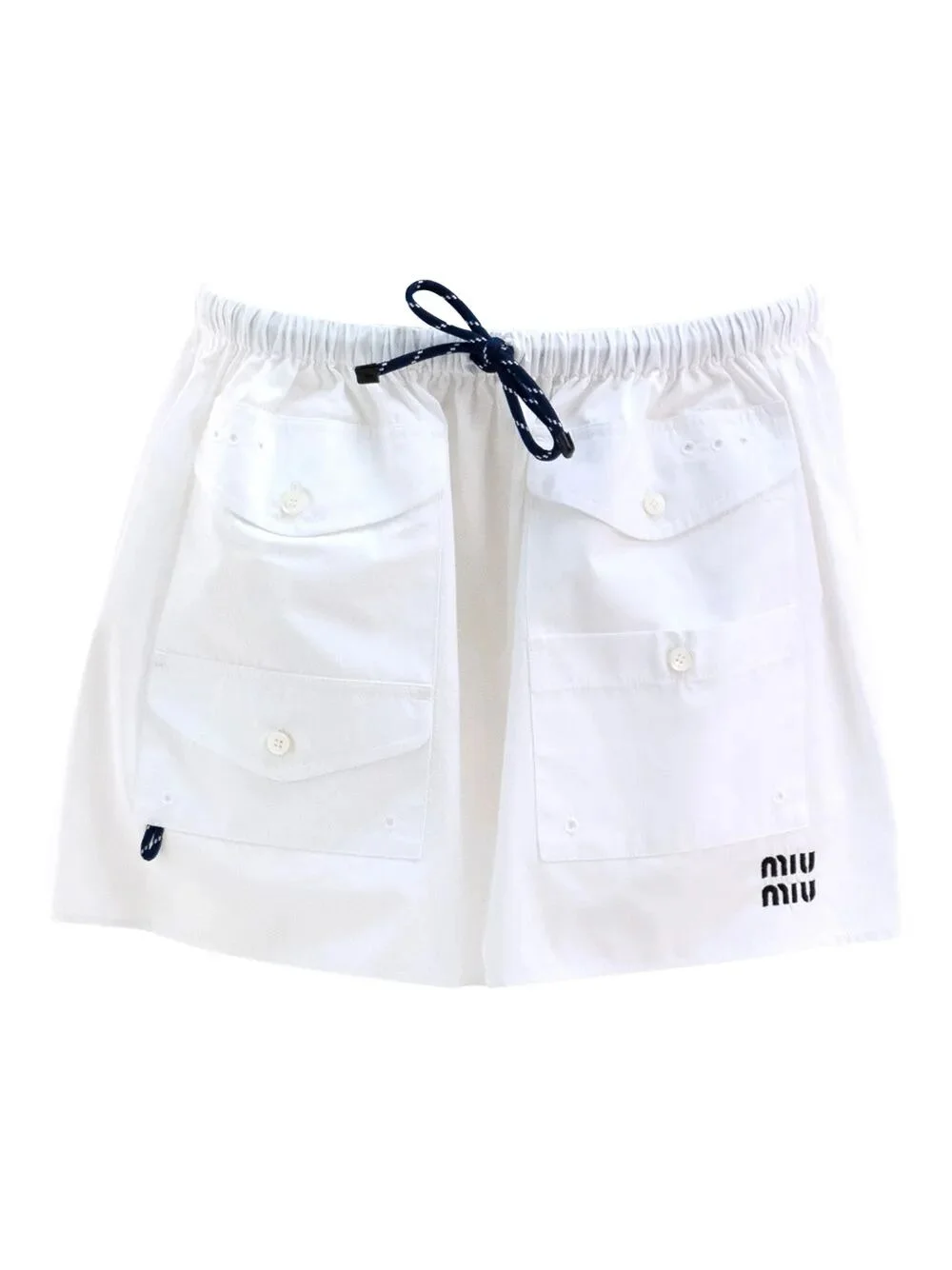 Miu Miu Women Multipocket Miniskirt With Embroidered Logo - 1