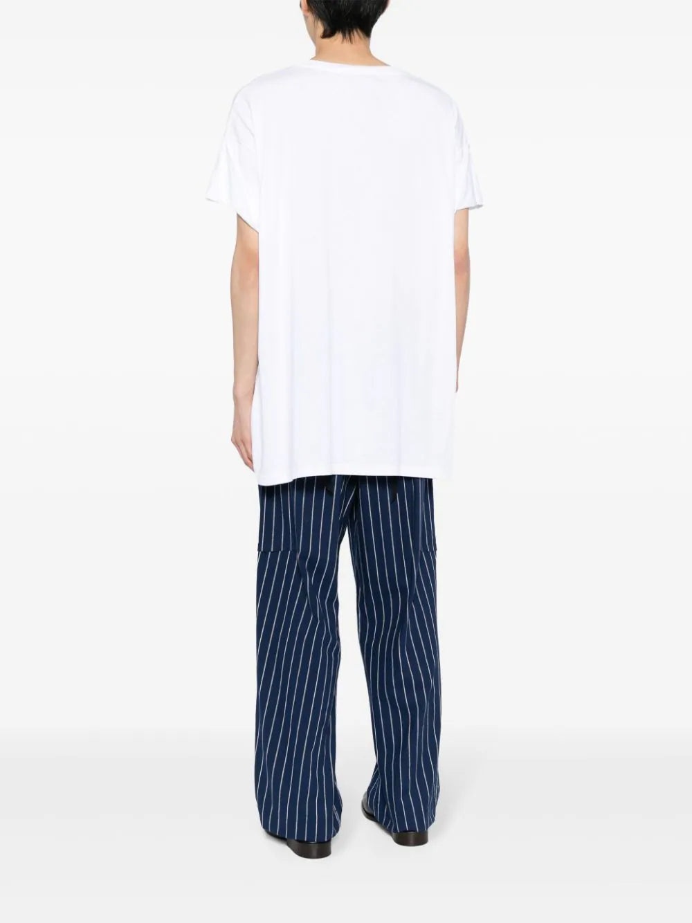 DRAPED-DETAIL COTTON T-SHIRT - 3