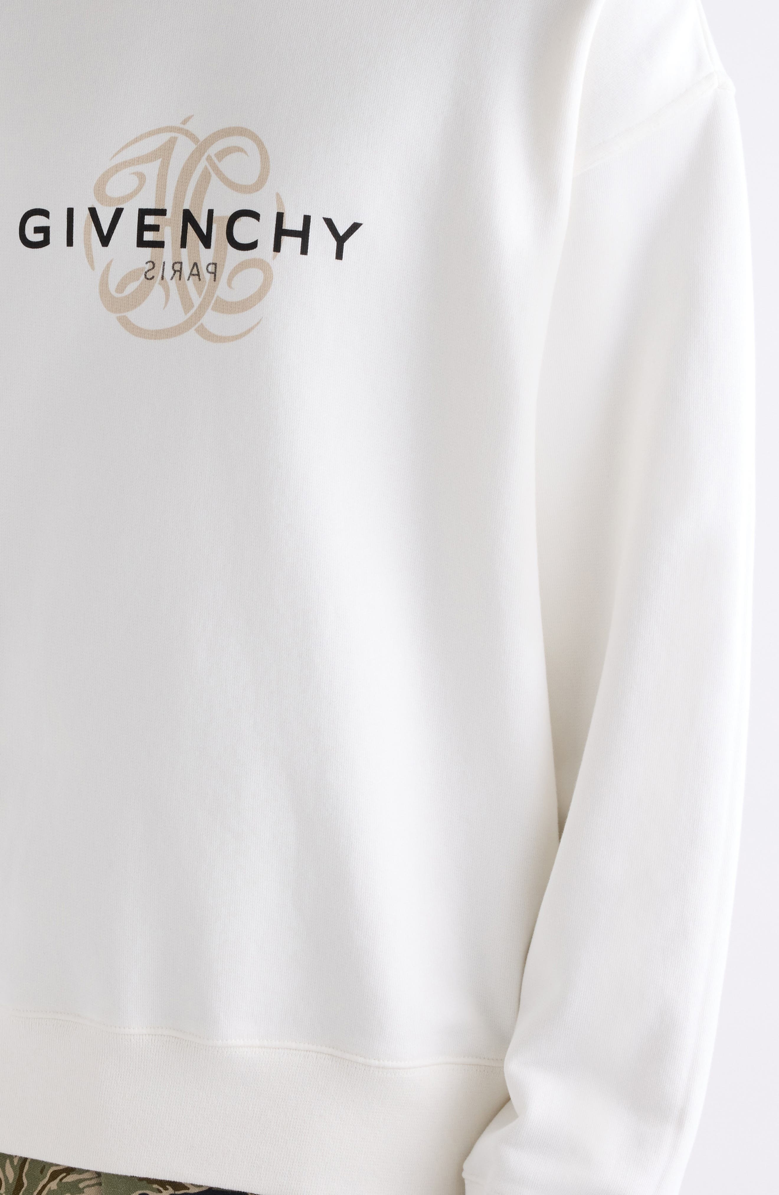 Givenchy Boxy Fit Reverse Logo Graphic Sweatshirt in Off White at Nordstrom - 5