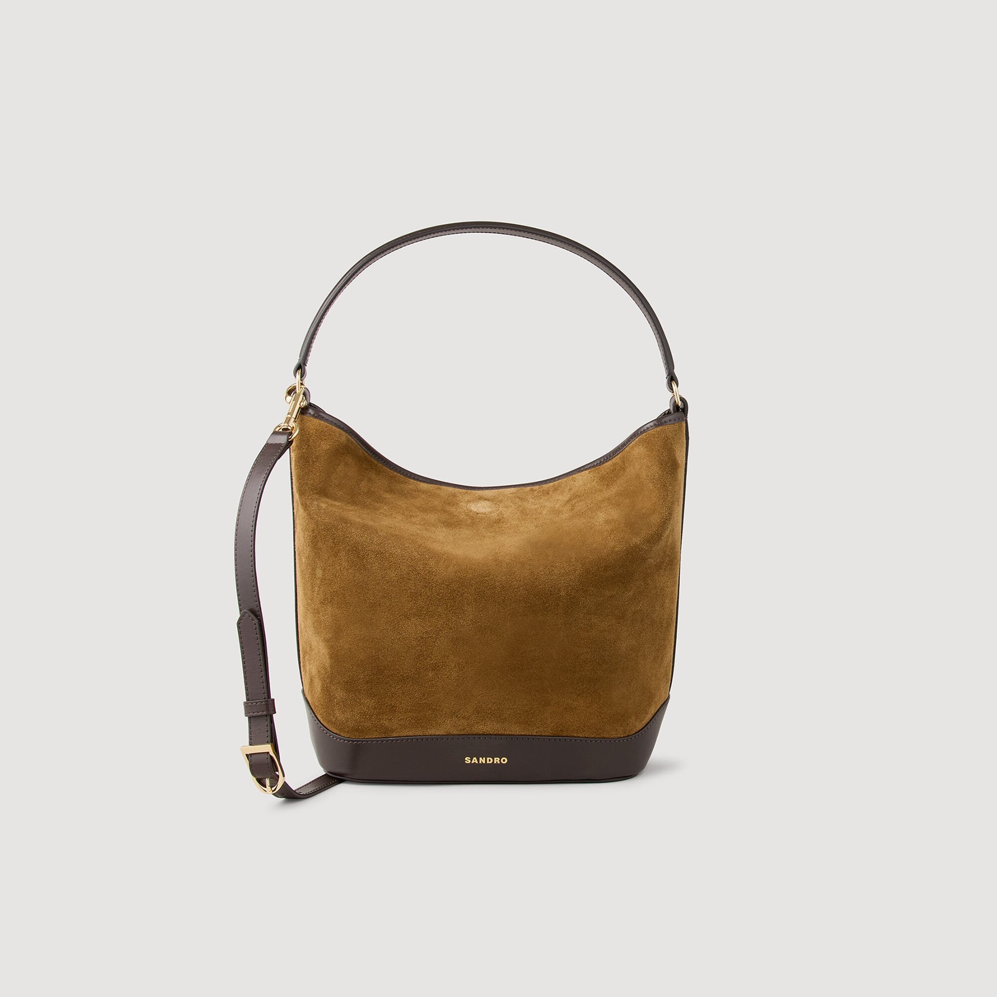 TANGOSO SUEDE AND LEATHER BUCKET BAG - 9