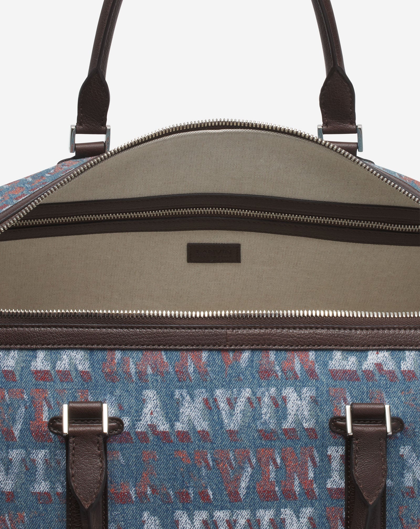 LANVIN X FUTURE DENIM TRAVEL BAG WITH LANVIN LOGO PRINT - 5