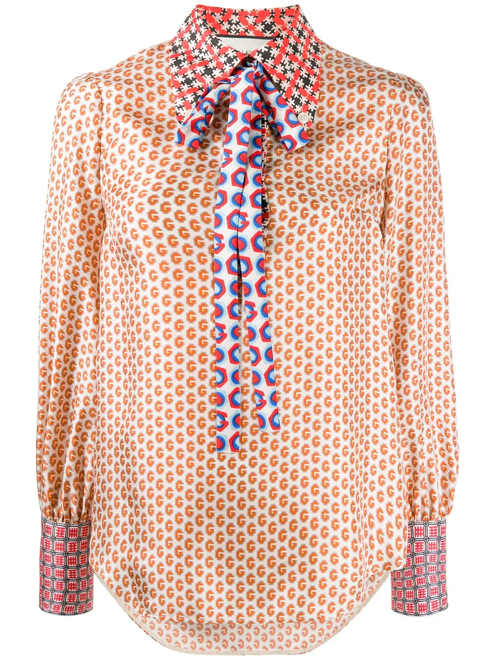 silk G print shirt - 1