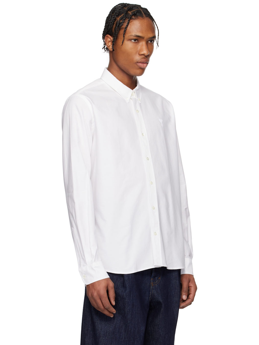 Off-White Cotton Button-Down Ami de Coeur Shirt - 2
