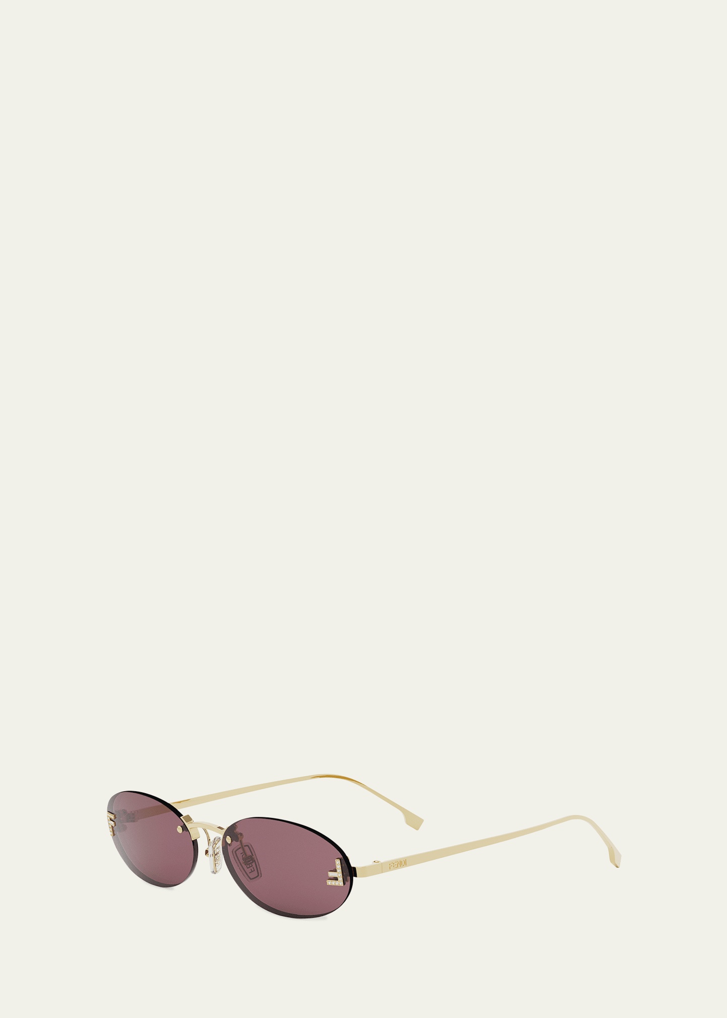 FF Crystal Metal Oval Sunglasses - 2