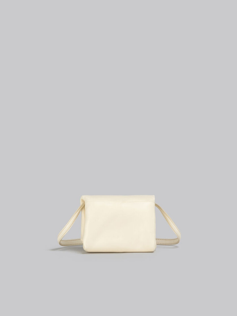 IVORY WHITE LEATHER MINI PRISMA POUCH 3