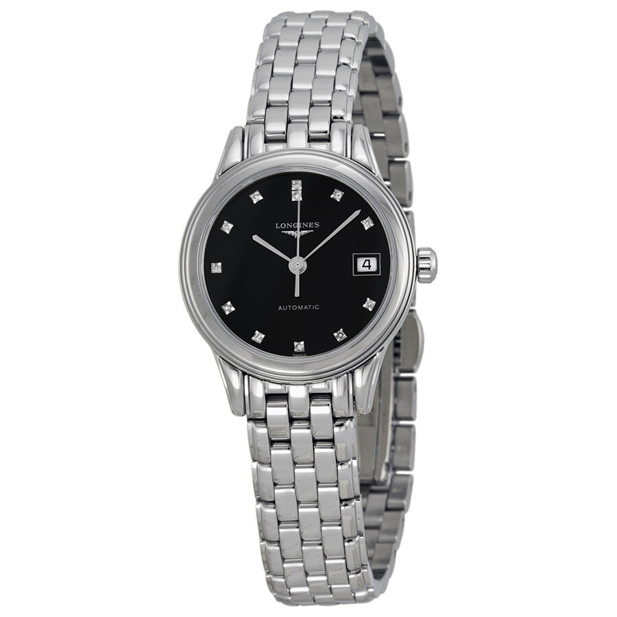 Pre-owned Longines Flagship Diamond Black Dial Ladies Watch L4.274.4.57.6 - 1