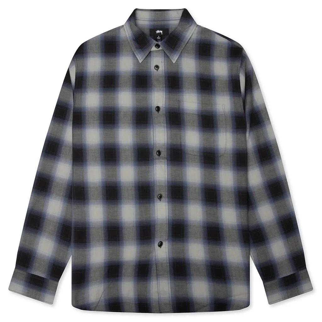 BEACH OMBRE PLAID SHIRT - BLACK - 1