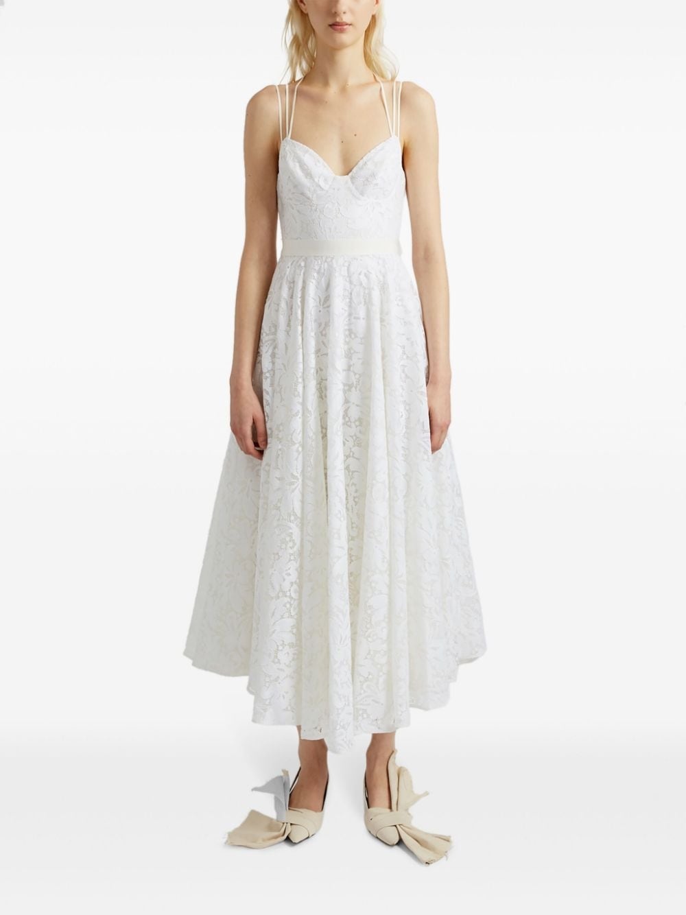 Rea strap-detail lace gown - 2