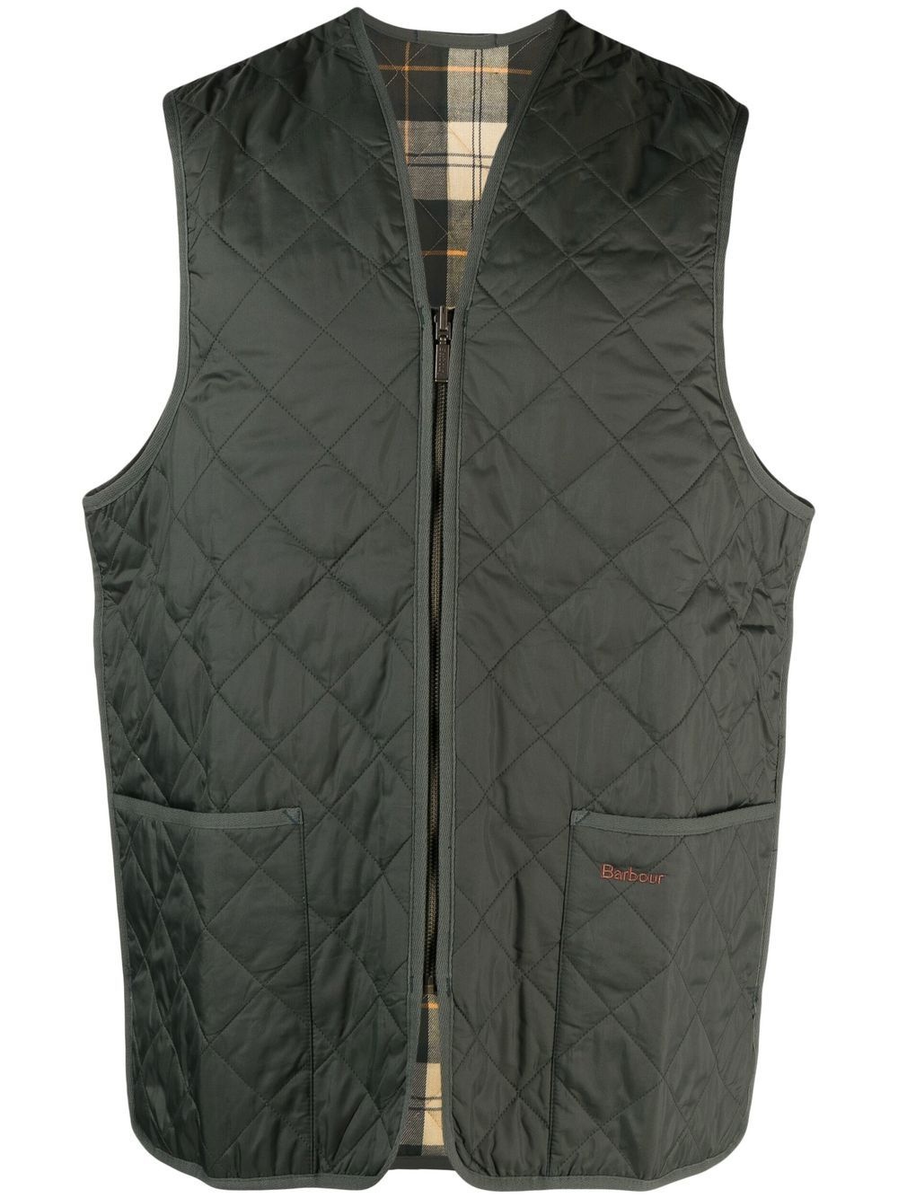 zip-up quilted gilet - 1