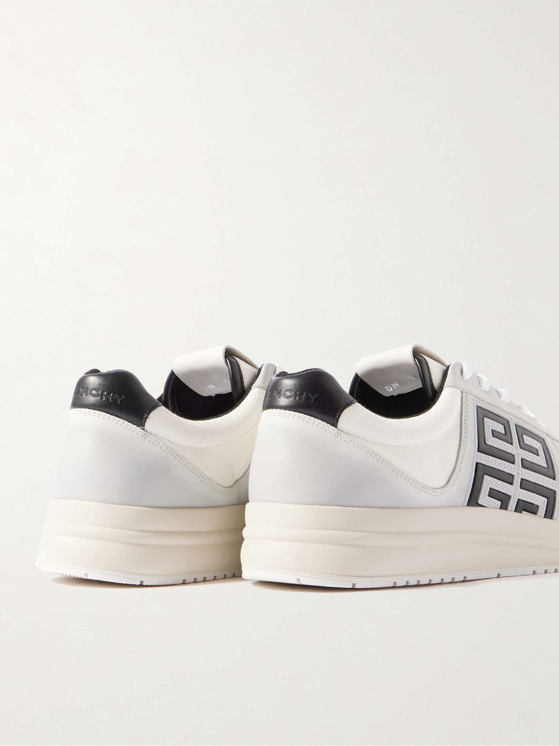 G4 Logo-Embossed Leather and Canvas Sneakers 5