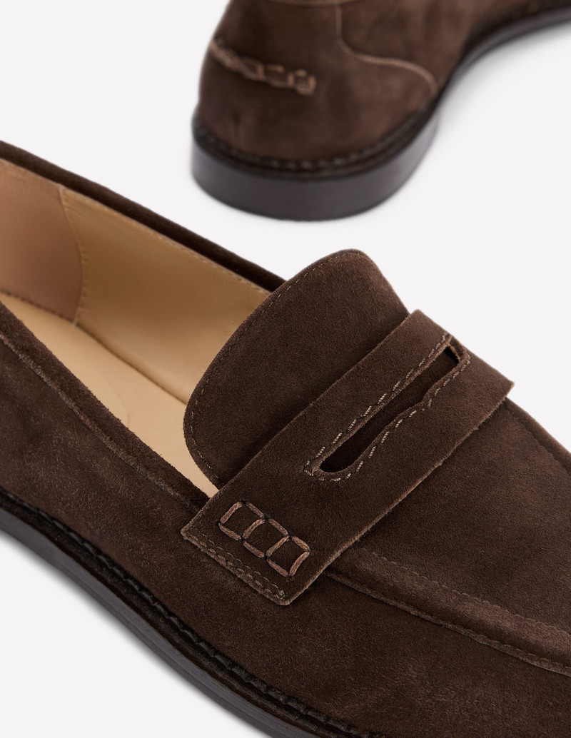 Nya Penny Loafers-Bitter Chocolate Suede 4