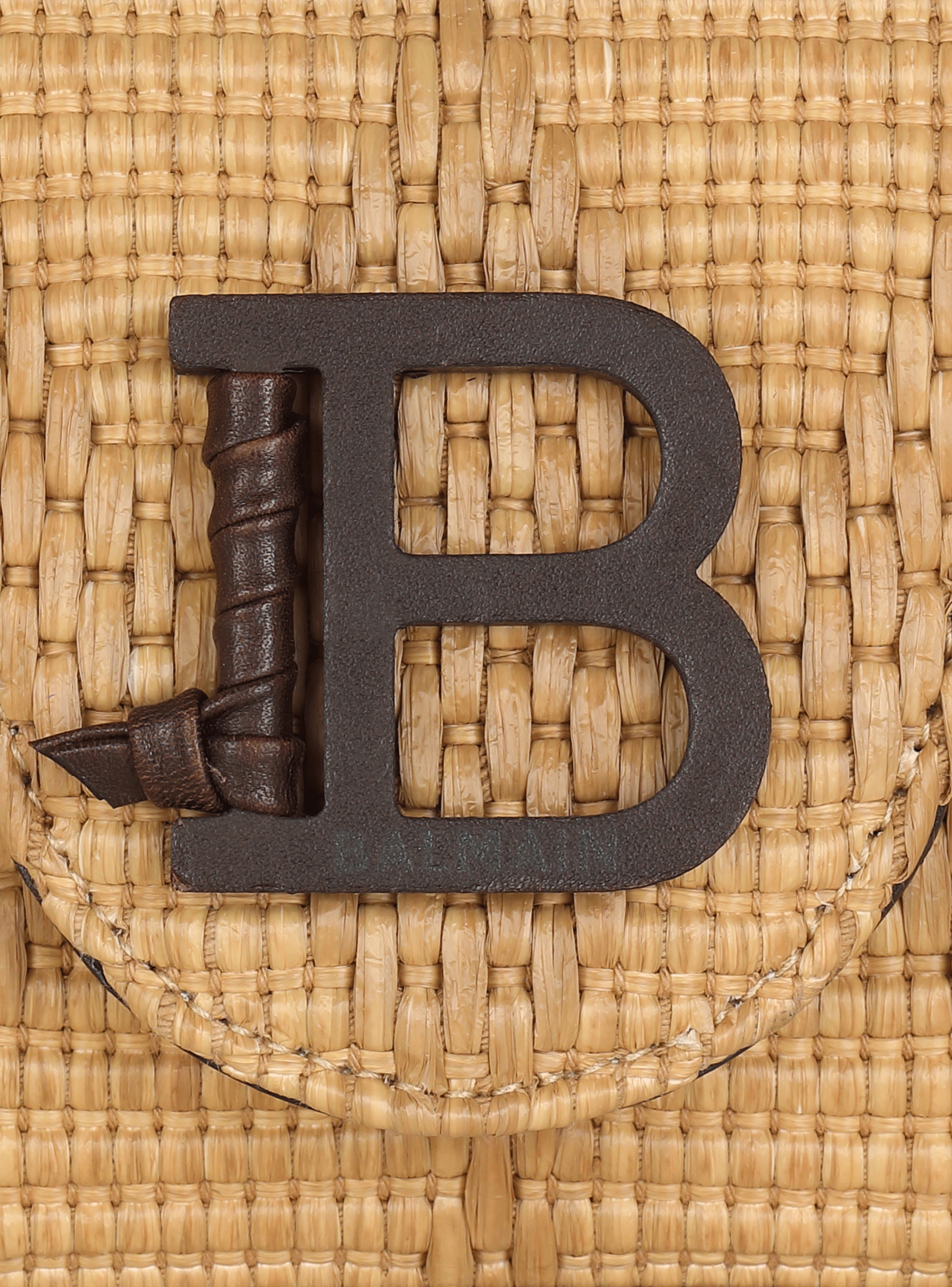 B-Buzz Mini bag in leather and raffia - 6