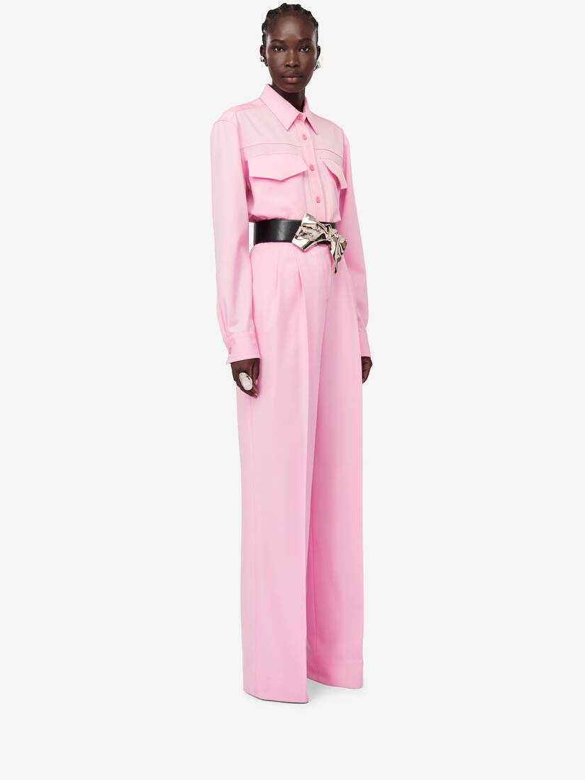 パンツ ALEXANDER MCQUEEN Women Trousers 708651QJAAC9066 Pink Alexander McQUEEN Alexander Mcqueen Pink Trousers | jentestore