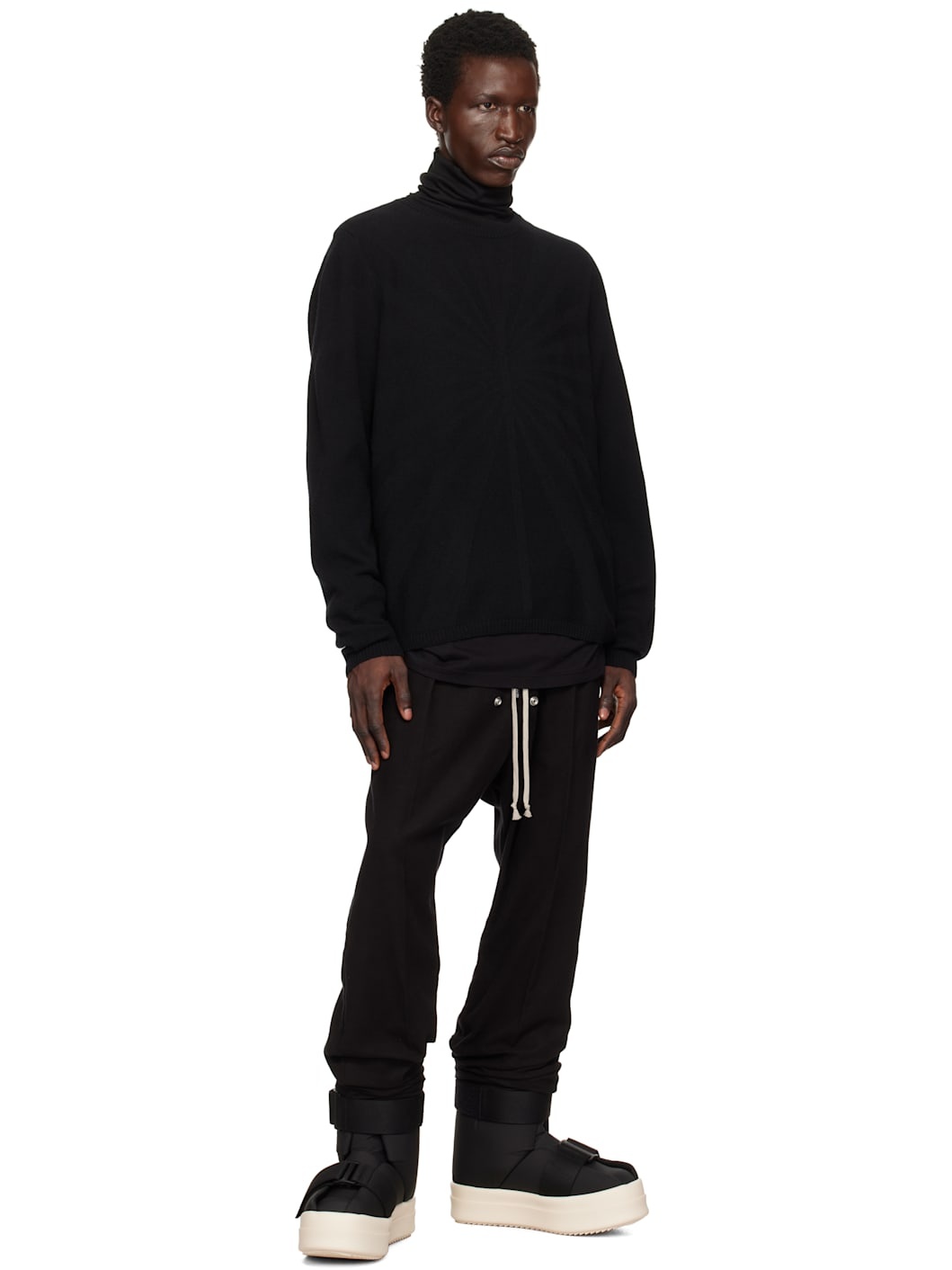 Moncler + Rick Owens Black Jumbo Round Neck Sweater - 5