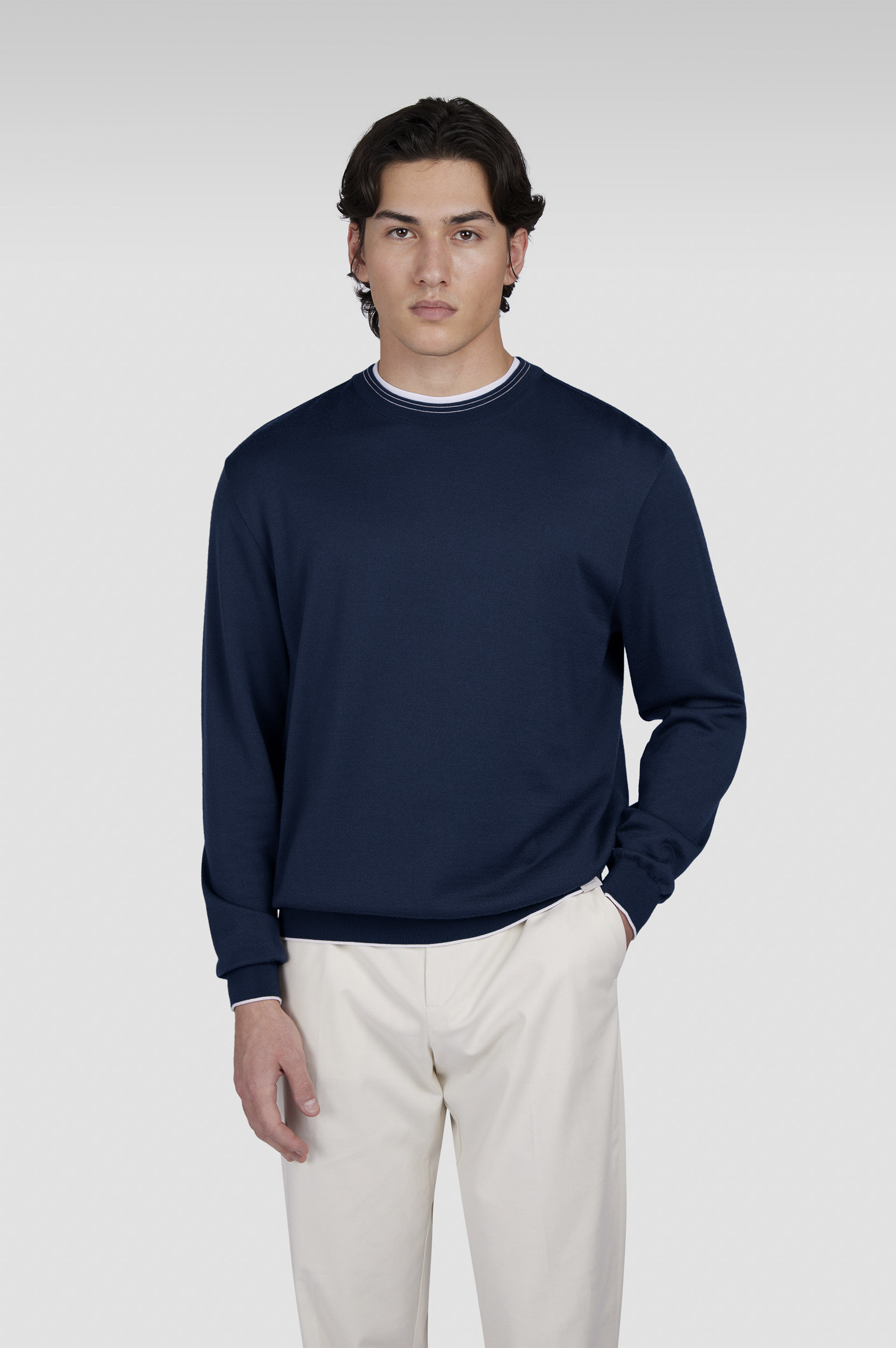 WOOL AND CASHMERE CREWNECK SWEATER - 6