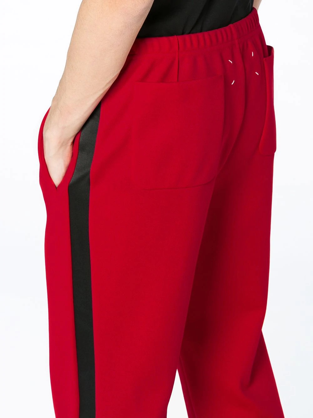 Red striped cotton track pants - 5