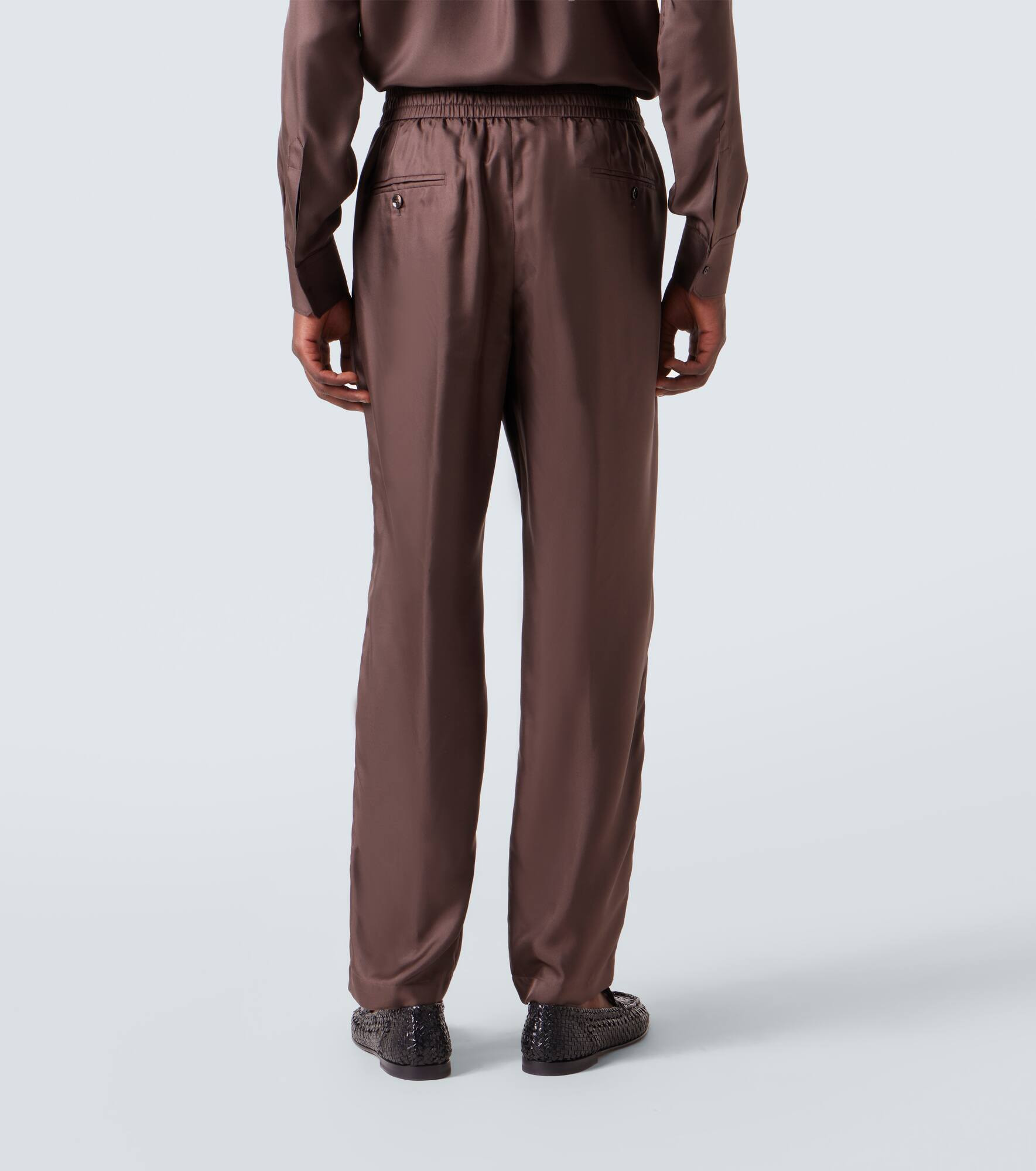 Silk twill tapered pants - 4