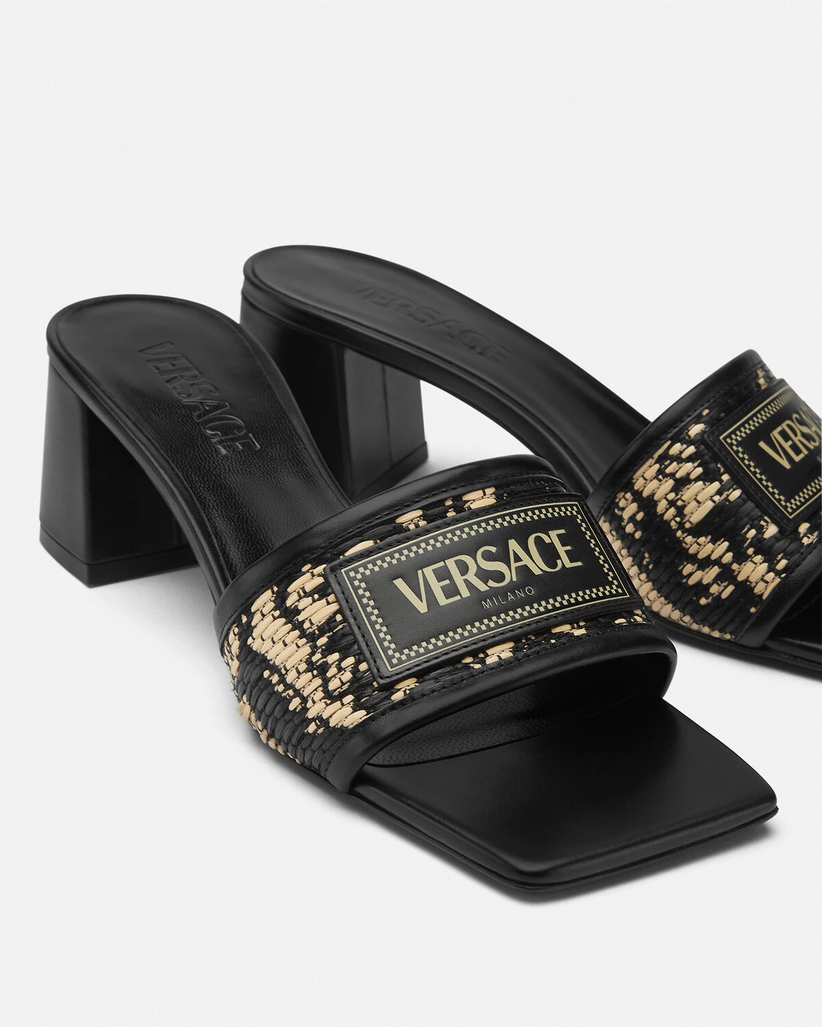 Theia Barocco Raffia Mules 55 mm - 5