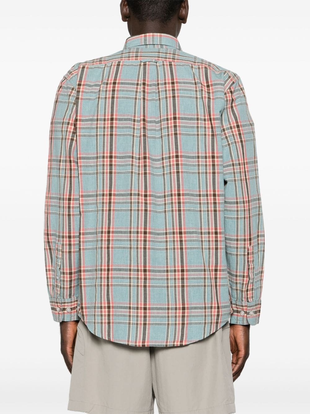 plaid-check cotton shirt - 4