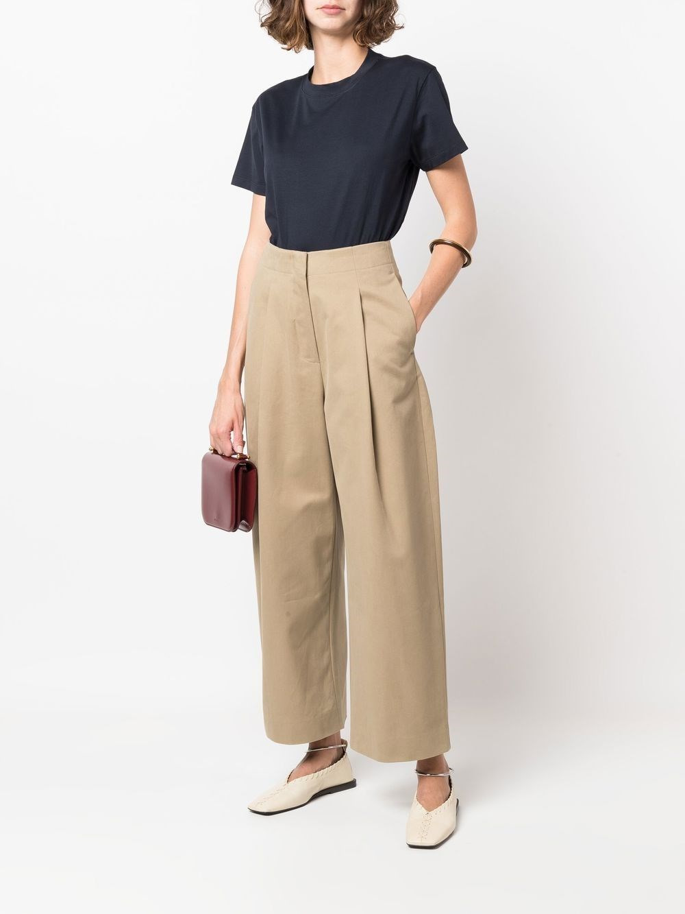 Cotton wide-leg trousers - 8