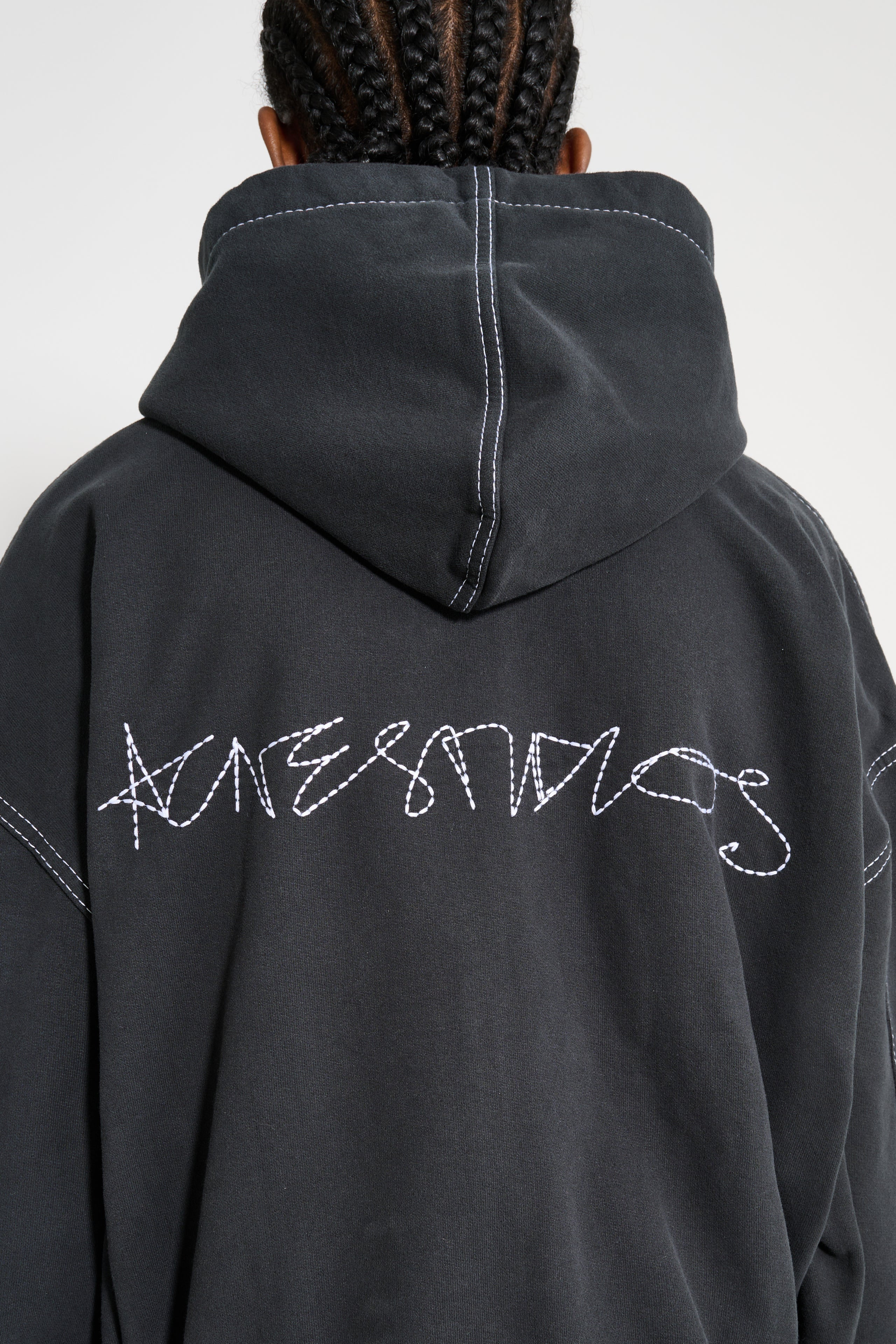 ACNE STUDIOS HOODED SWEATSHIRT FADED BLACK - 6