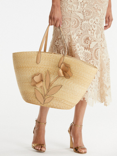 Oscar de la Renta LARGE TULIP RAFFIA TOTE outlook