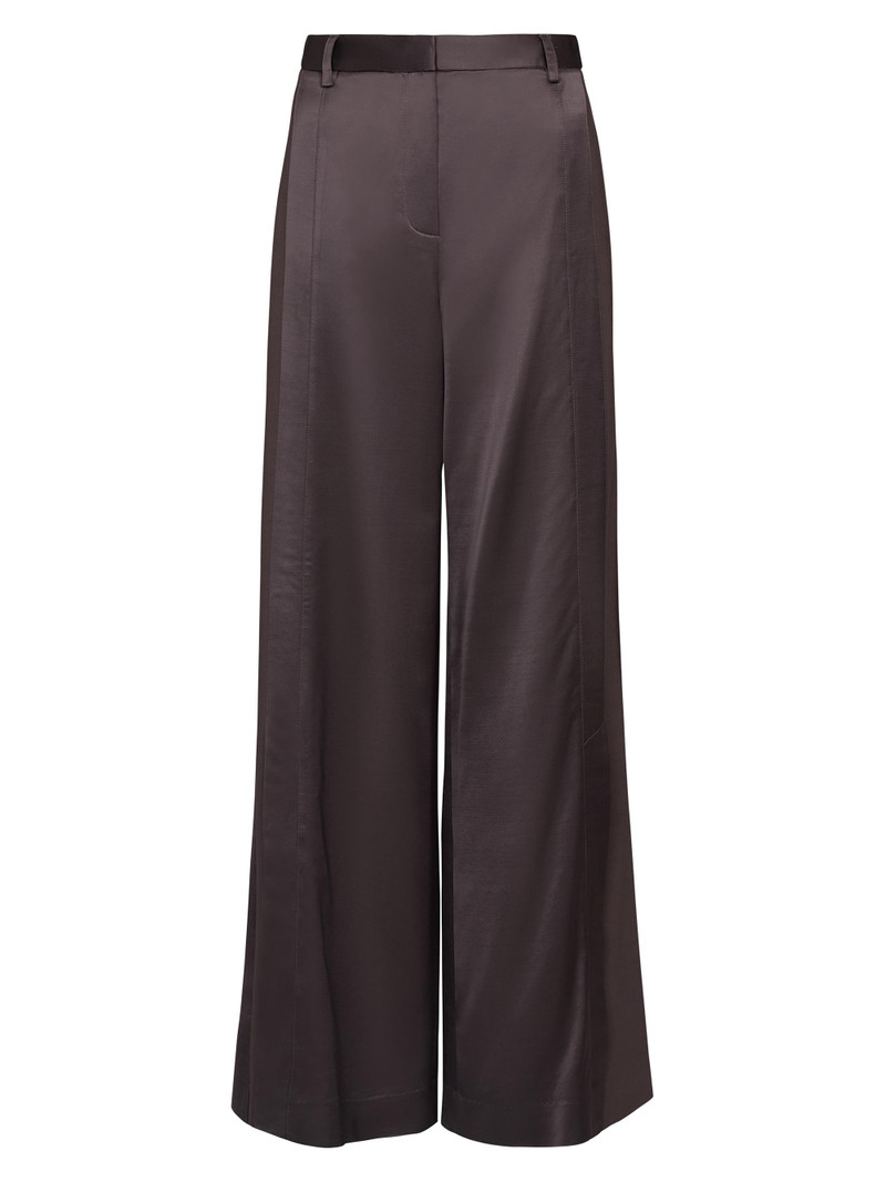 Women's Taite Satin Wide-Leg Pants - Chocolate Torte 1