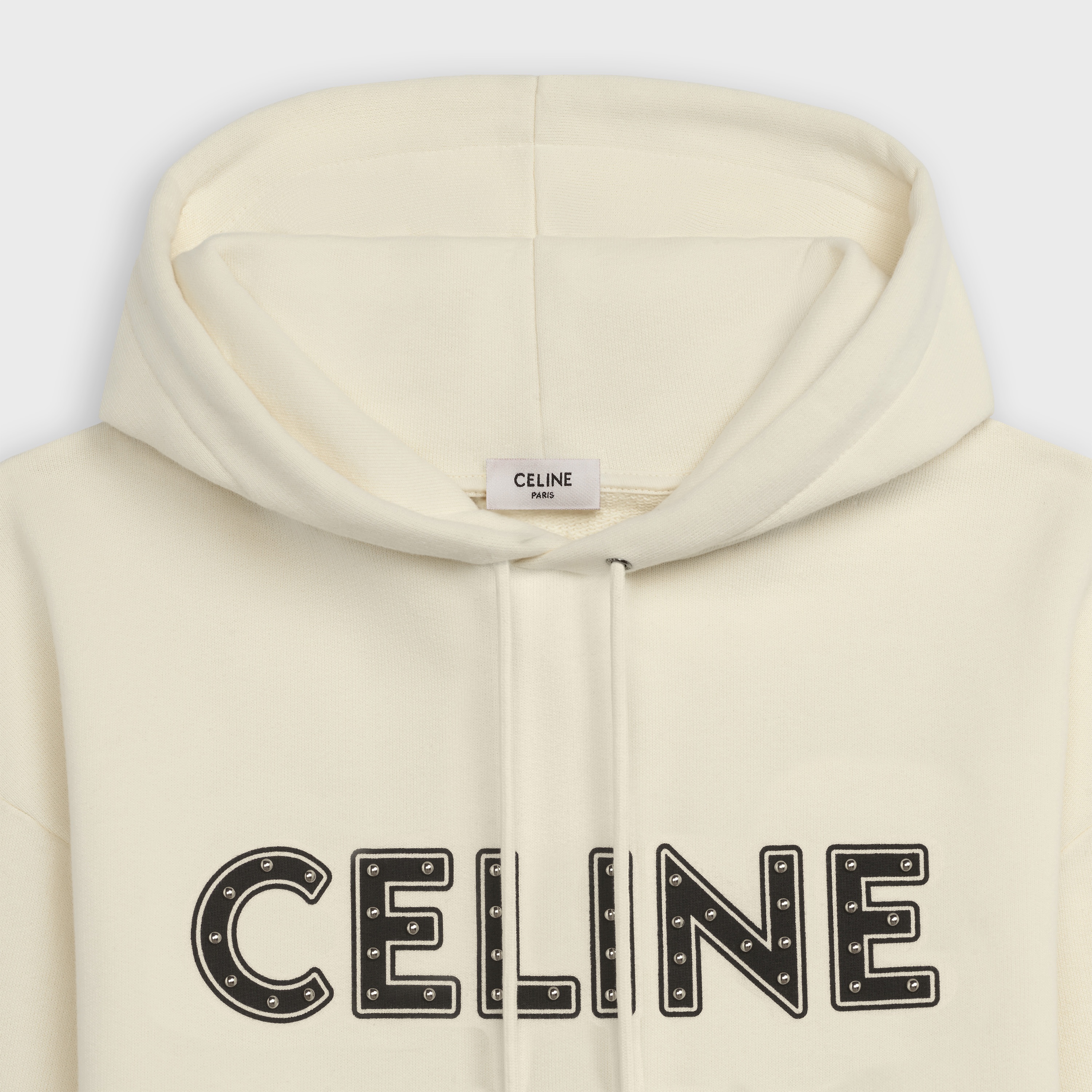 CELINE LOOSE COTTON SWEATSHIRT WITH STUDS - 3