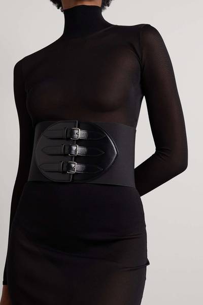 Alaïa Leather-trimmed stretch-webbing waist belt outlook