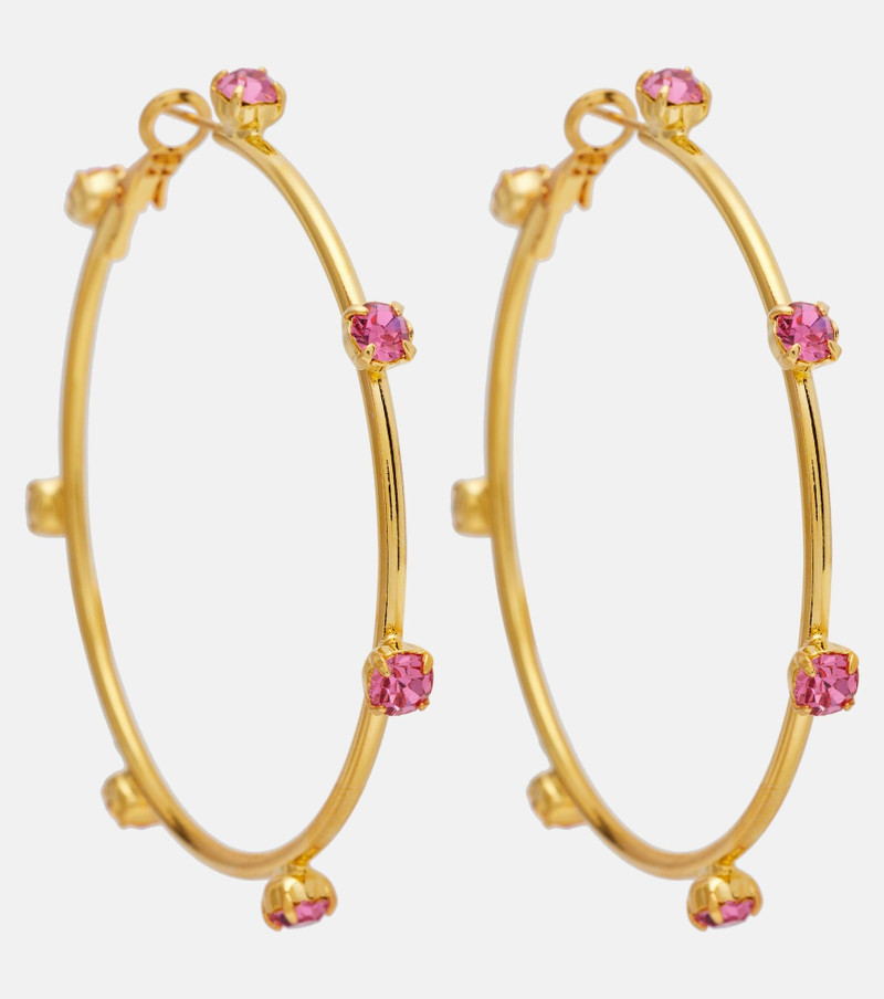 Embellished gold-plated hoop earrings 1
