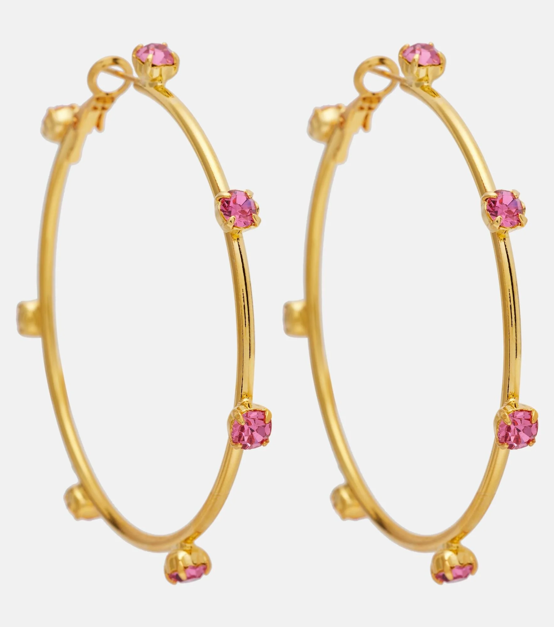 Embellished gold-plated hoop earrings - 1