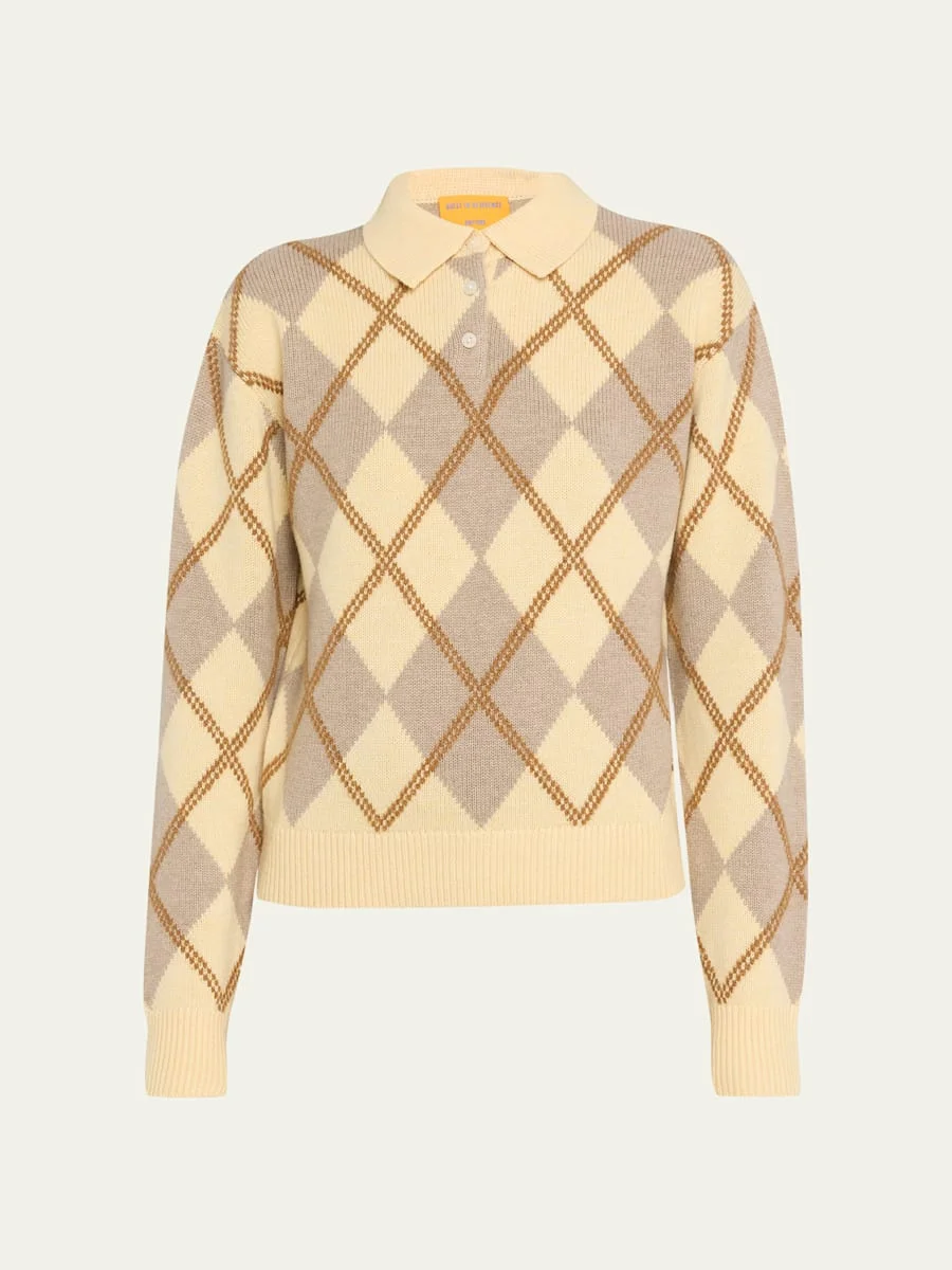 Collegiate Argyle Wool-Cashmere Polo - 1