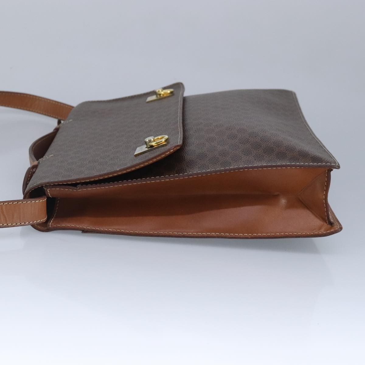 CELINE Macadam Canvas Business Bag Pvc Leather Brown Gold - 3