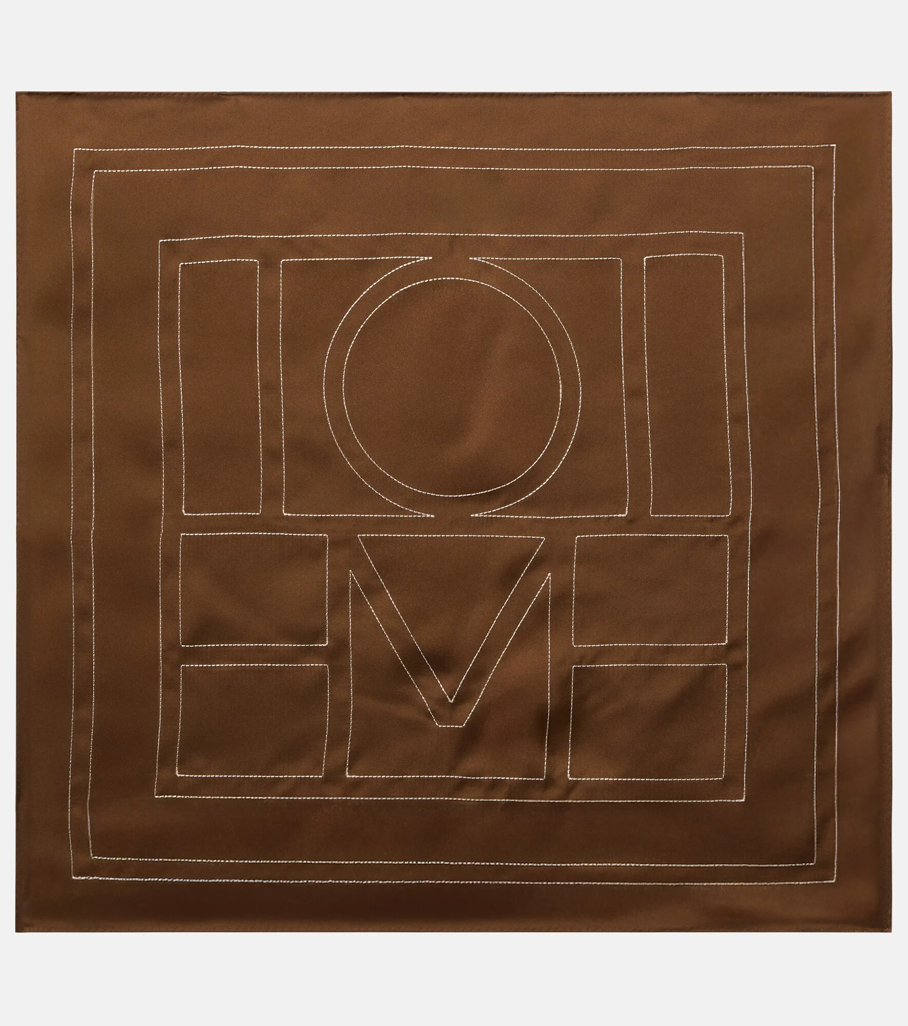 Embroidered monogram silk scarf - 1