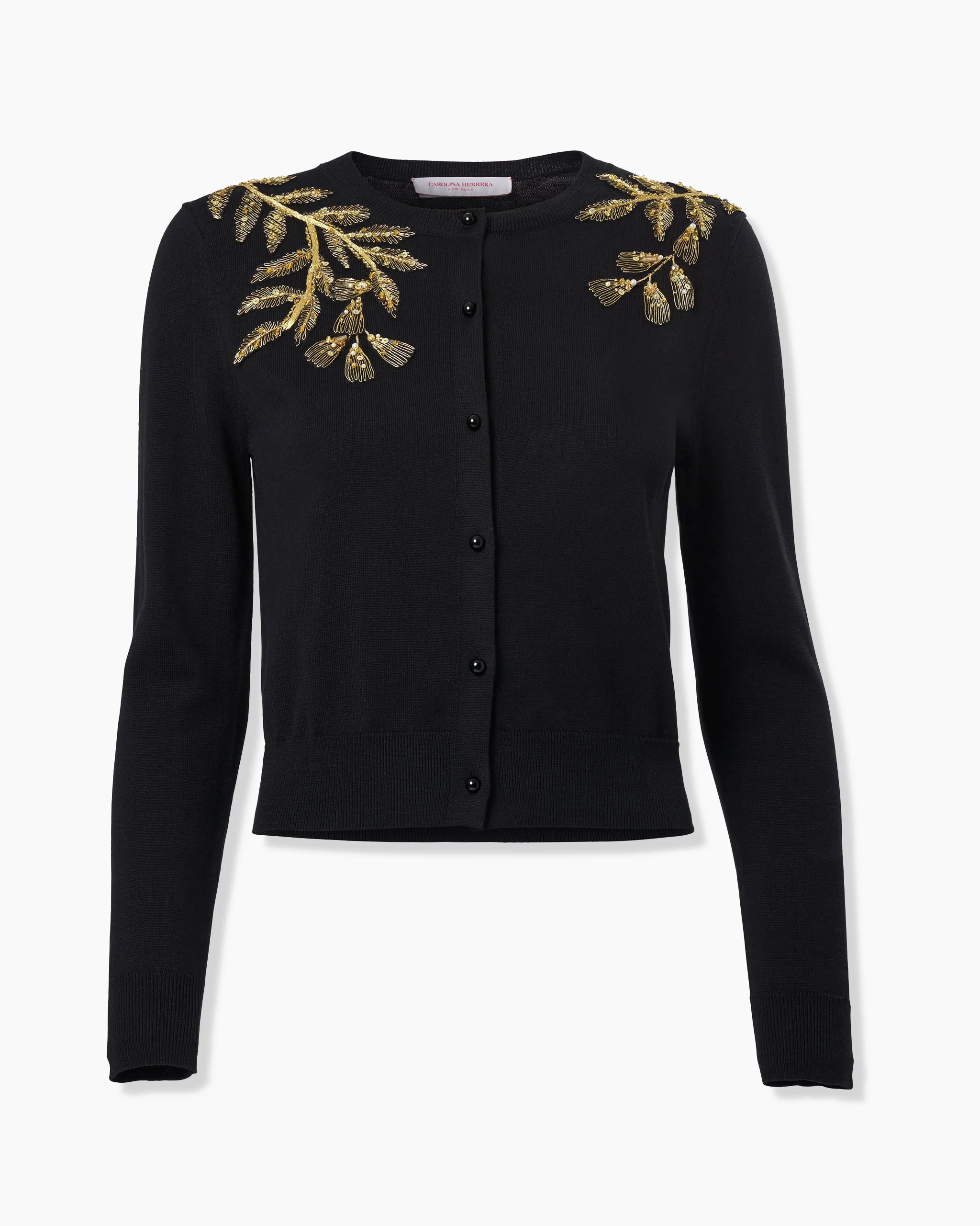 Gold Leaf-Embroidered Cardigan - 1