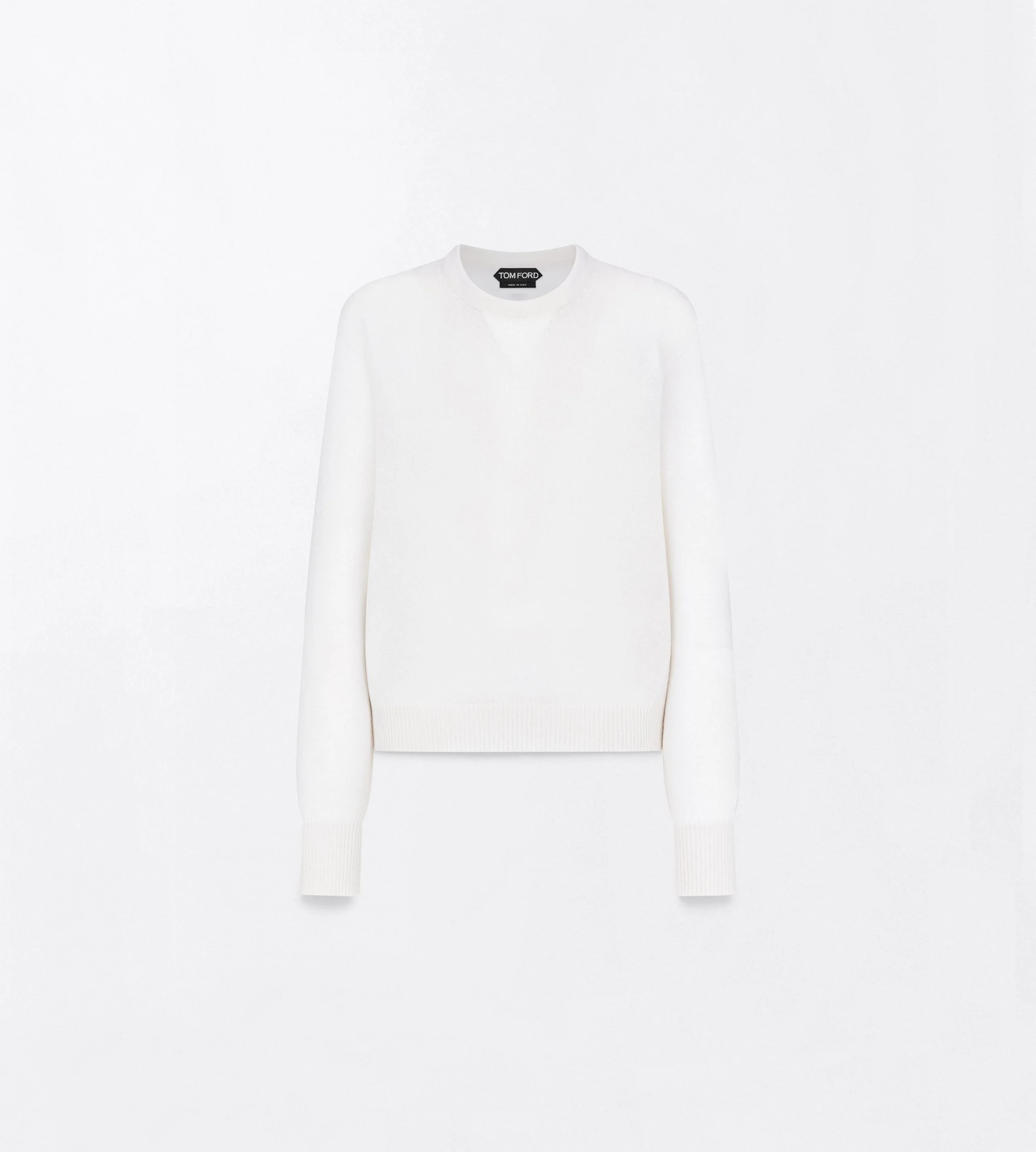 SEAMLESS CASHMERE ASYMMETRIC CREWNECK KNIT - 1
