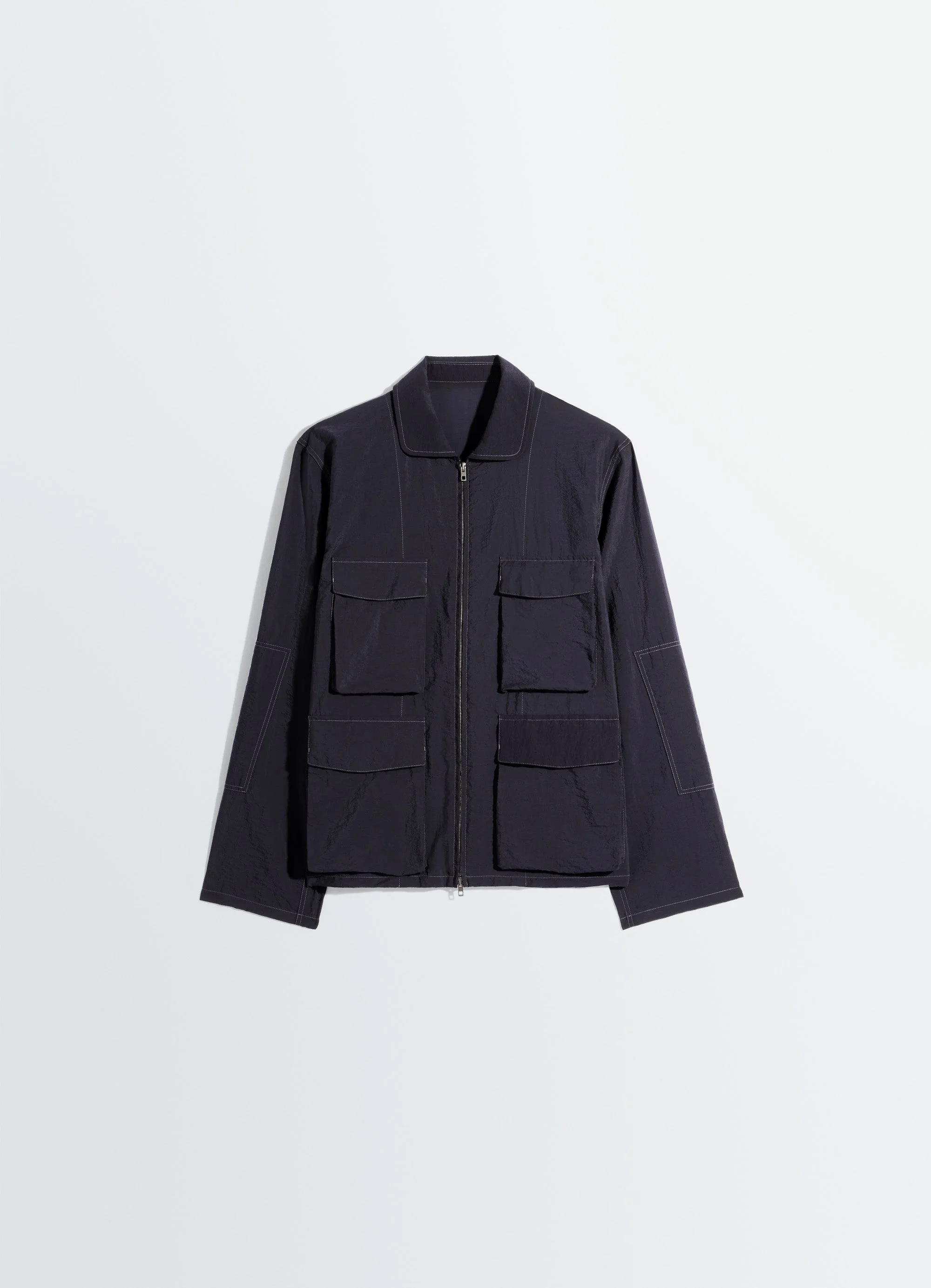 3D POCKET JACKET IN WASHED TECHNICAL COTTON - 1