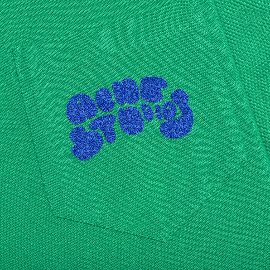 BUBBLE LOGO POLO T-SHIRT - ELECTRIC GREEN - 3