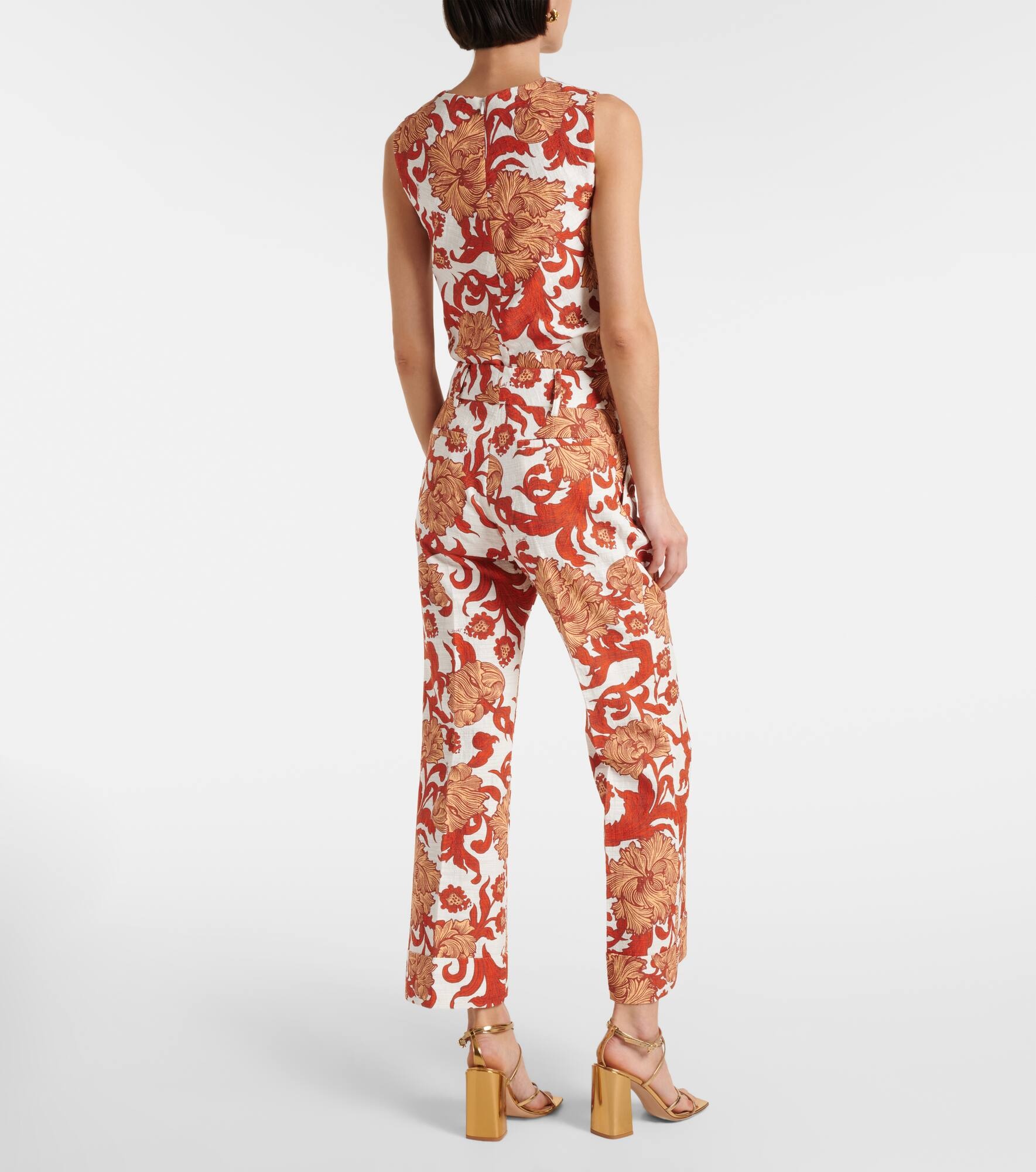 Hendrix jacquard high-rise cotton straight pants - 3