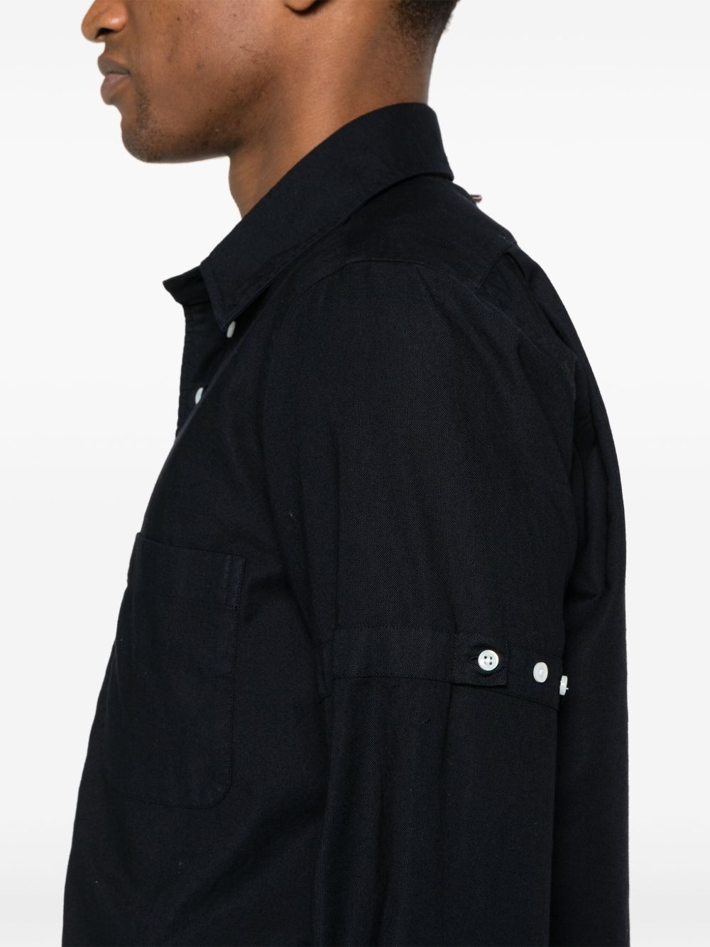 logo-tag cotton shirt - 5