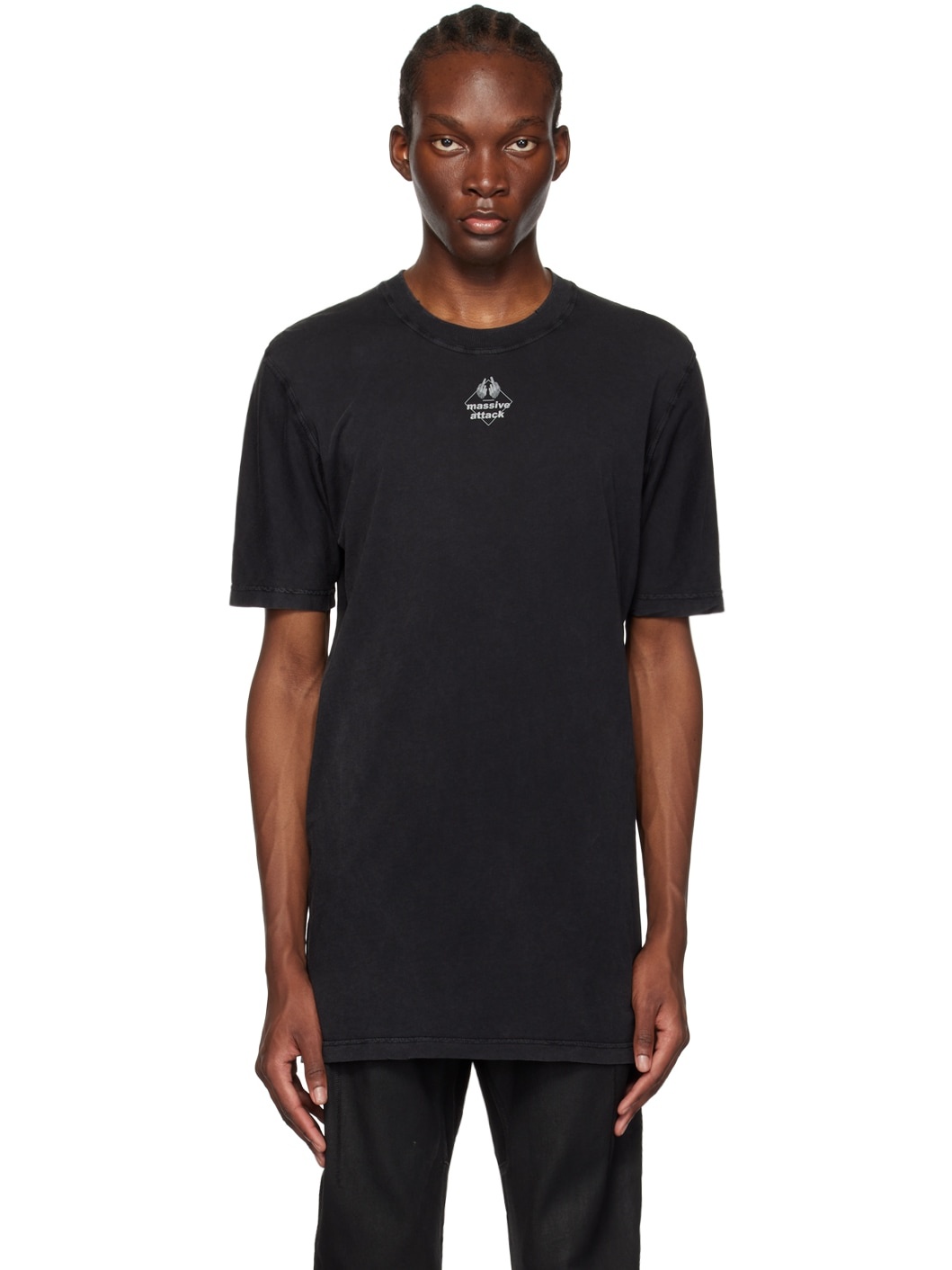 11 by Boris Bidjan Saberi Gray Printed T-Shirt | REVERSIBLE