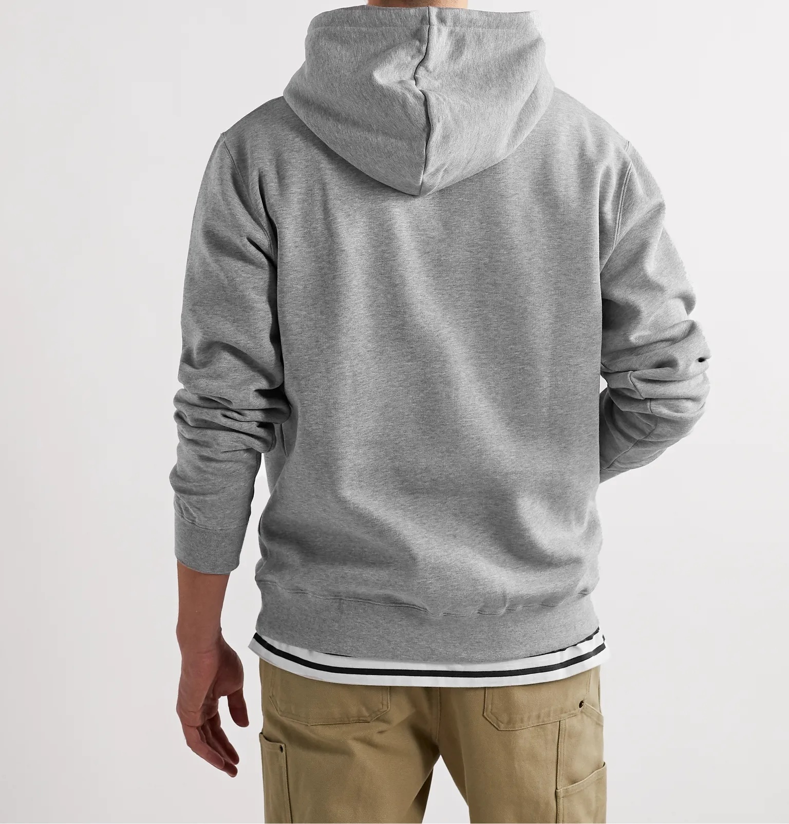 Ian Logo-Appliquéd Mélange Fleece-Back Cotton-Jersey Hoodie - 4