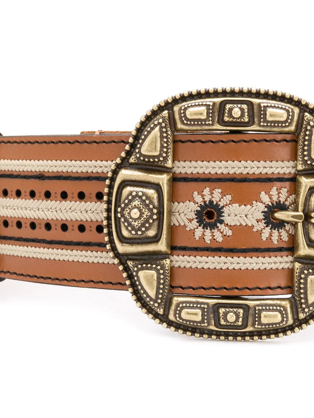 embroidered leather belt - 2