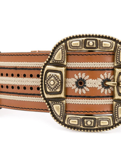 Etro embroidered leather belt outlook