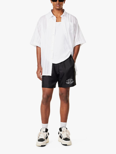 AMIRI Arts District brand-print silk shorts outlook