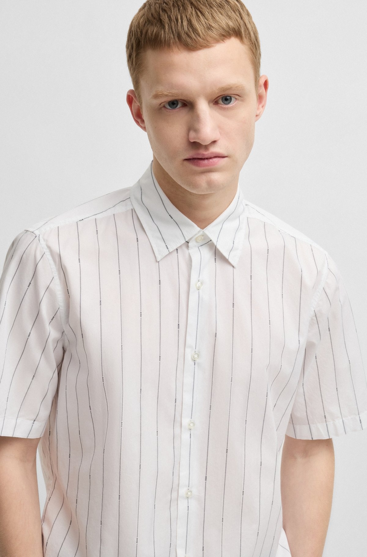 REGULAR-FIT SHIRT IN PRINTED COTTON POPLIN - 3