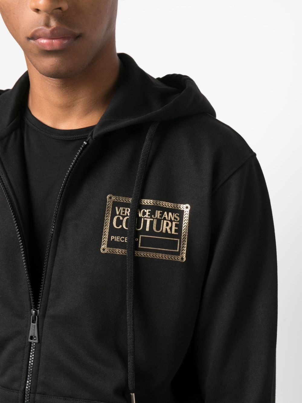 logo-print zip-up hoodie - 5